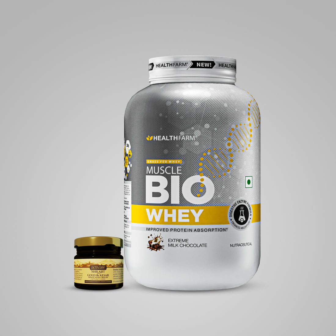 Healthfarm Muscle Bio Whey (1kg) + shilajit Gold (20g)