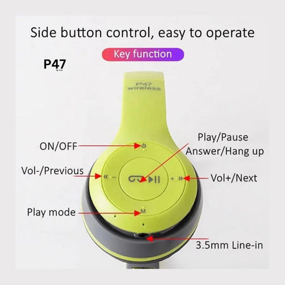 P47 Headset Subwoofer Wireless Bluetooth Headphones - Freebies