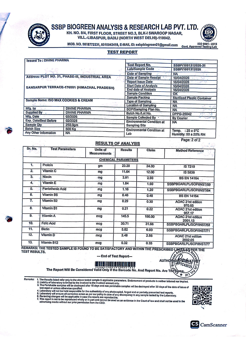 Lab Test Reports - Page 2