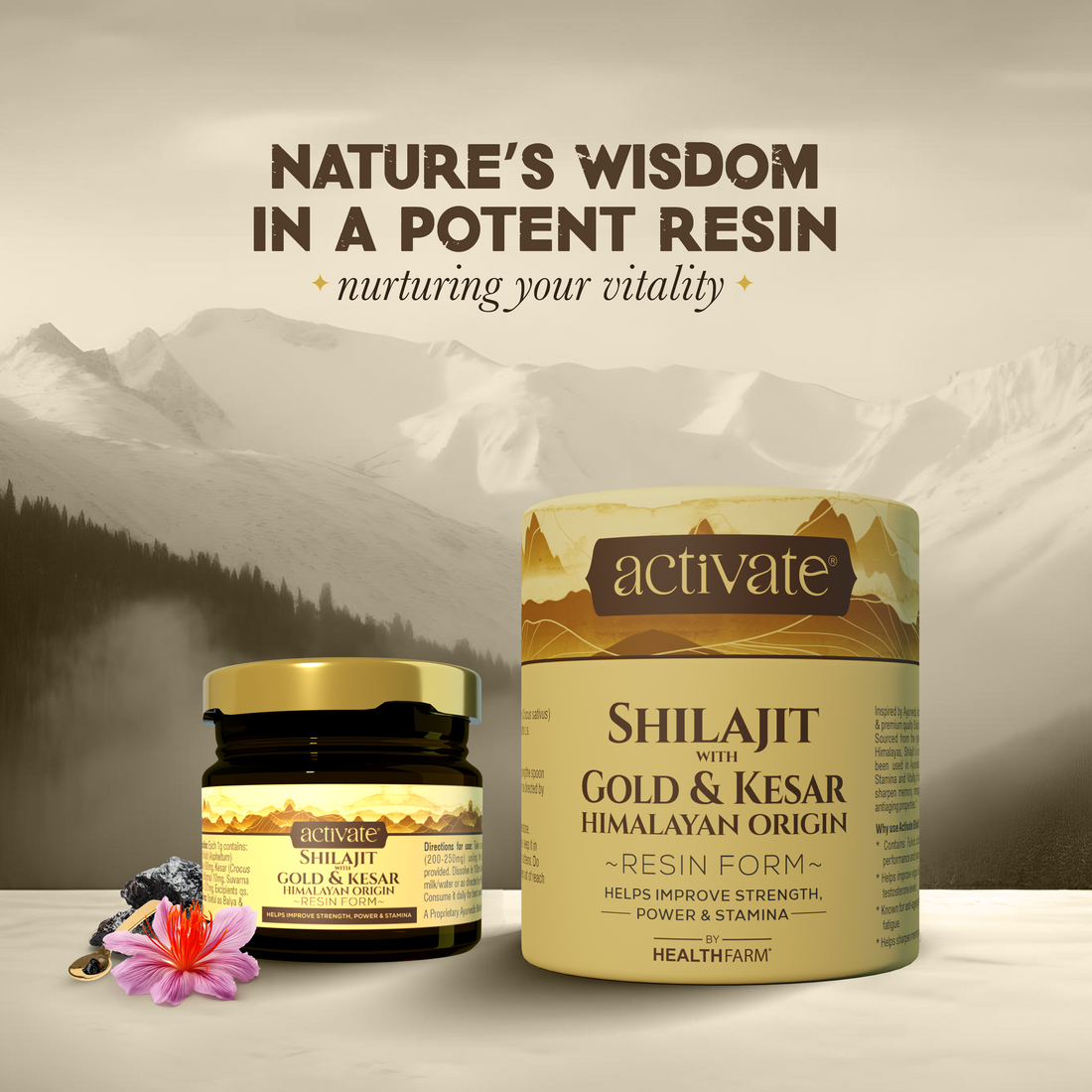 Activate Shilajit with Gold & Kesar – 20g – Himalayan Origin