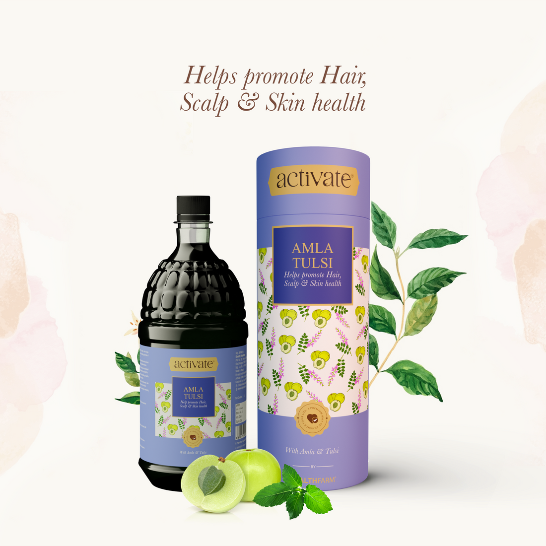 Healthfarm Amla Tulsi | Helps to Promote Hair, Scalp & Skin Health