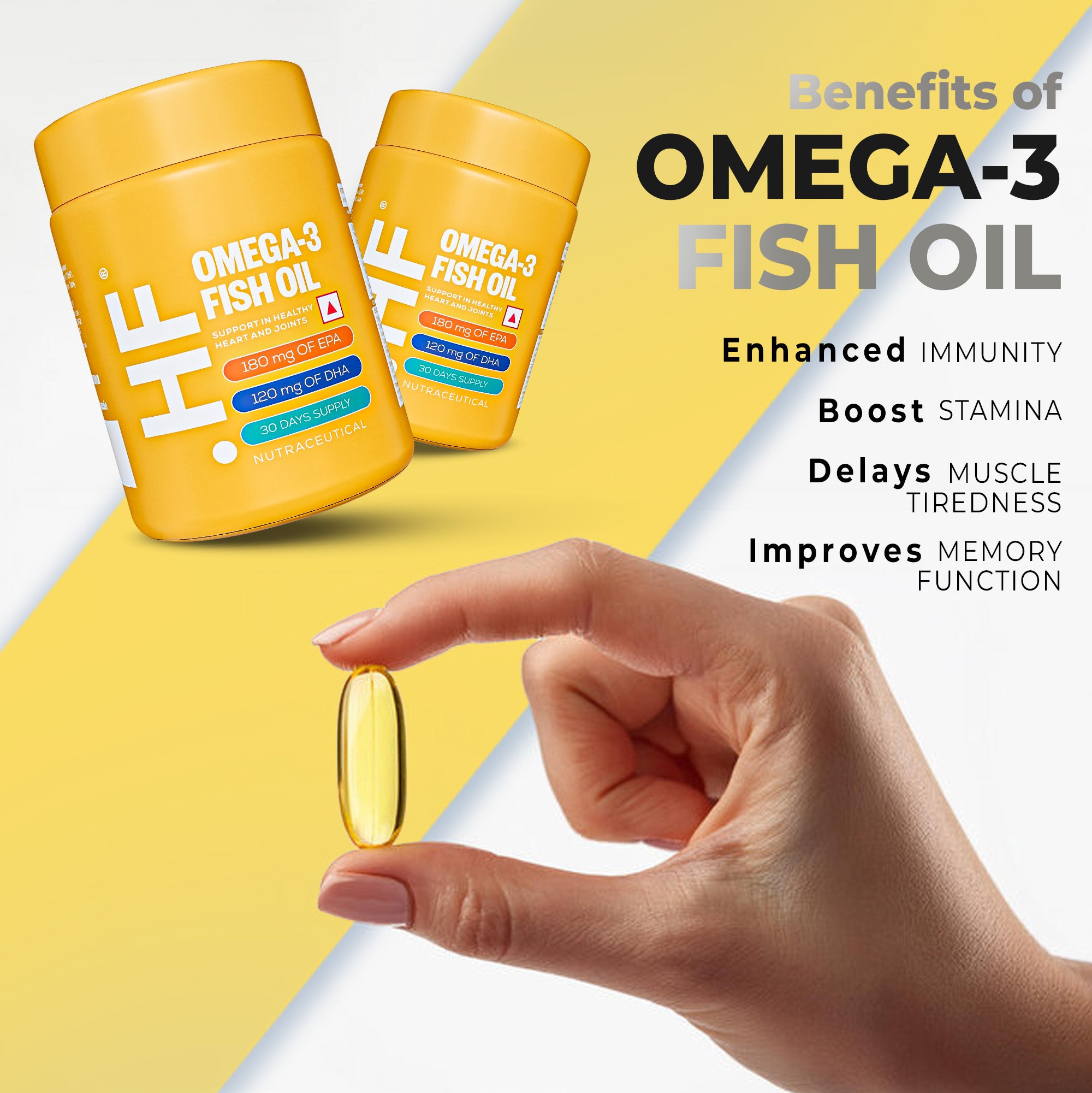 Healthfarm Omega 3 Fish Oil (EPA &amp; DHA), 60 Softgel