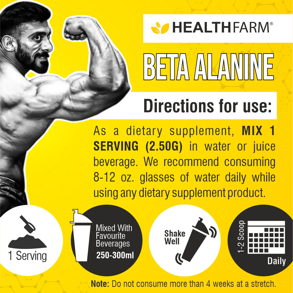 HealthFarm Pure BETA Alanine (100gm)