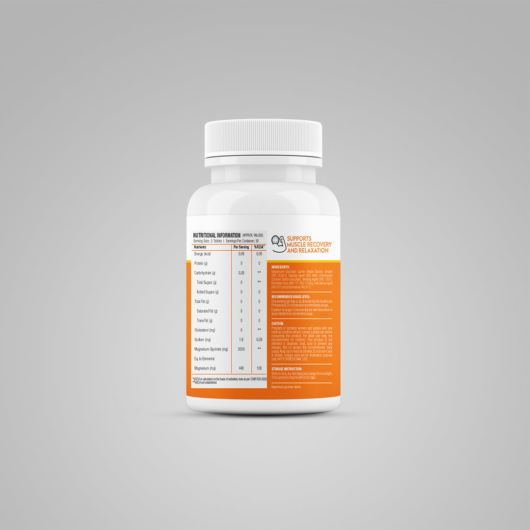 Healthfarm Chelated Magnesium Glycinate 2000 mg | 60 Tablets