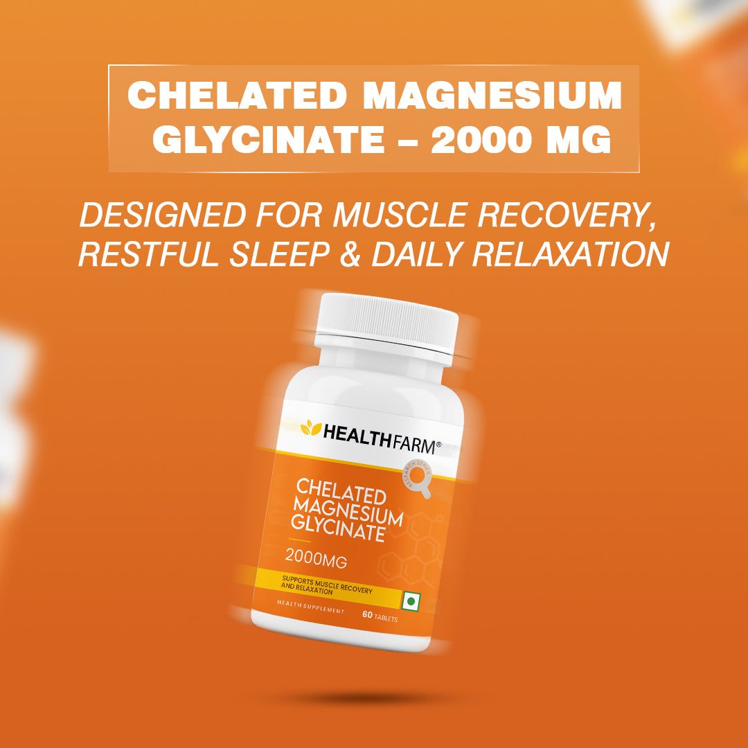 Healthfarm Chelated Magnesium Glycinate 2000 mg | 60 Tablets