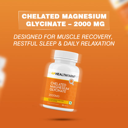 Healthfarm Chelated Magnesium Glycinate 2000 mg | 60 Tablets