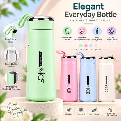 Nice Glass Water Bottle Vacuum Flask Double Wall Multi Color