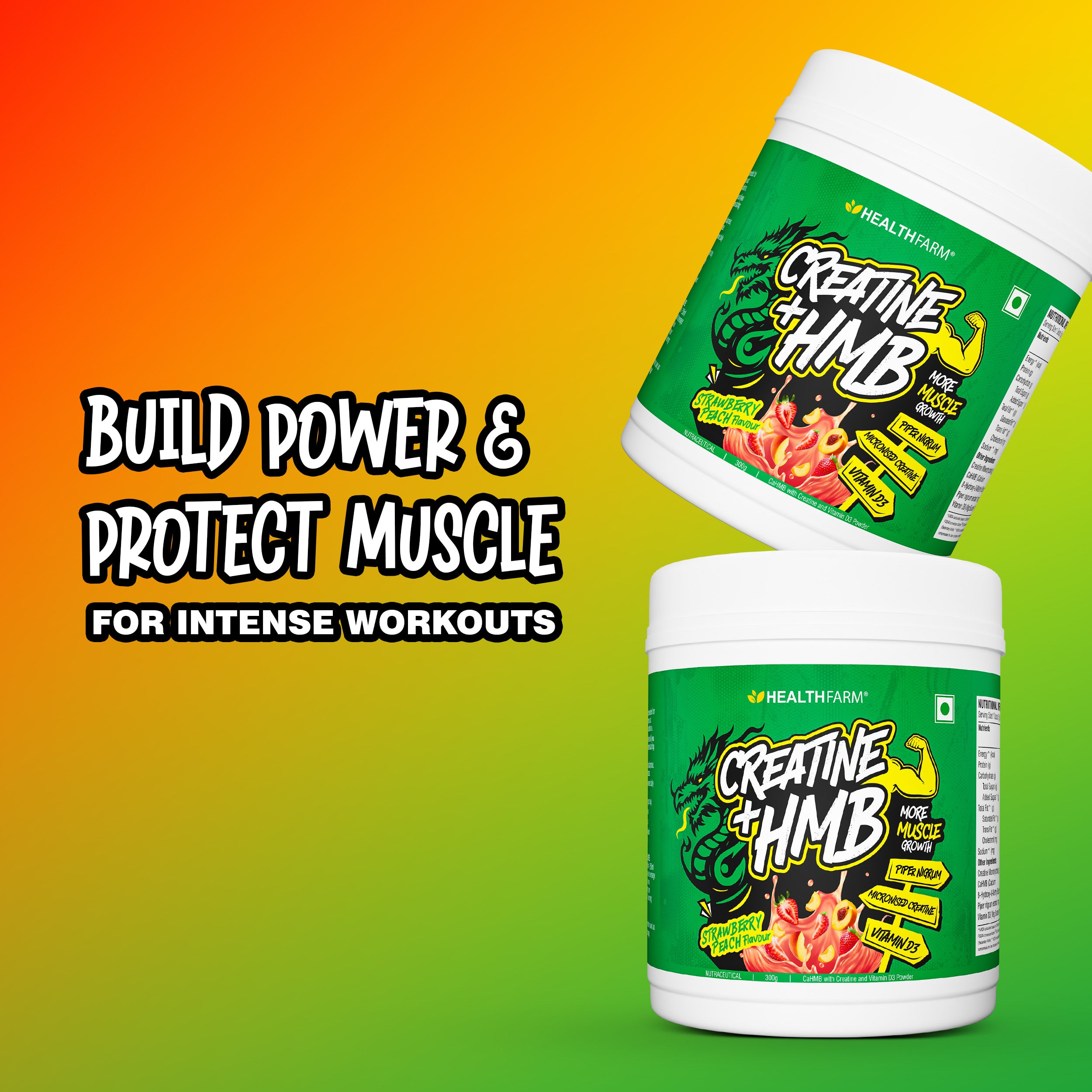 Healthfarm Creatine + HMB | Premium Creatine Formula for Muscle Growth