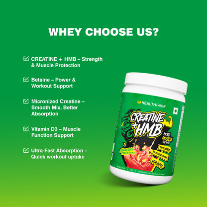 Healthfarm Creatine + HMB | Premium Creatine Formula for Muscle Growth