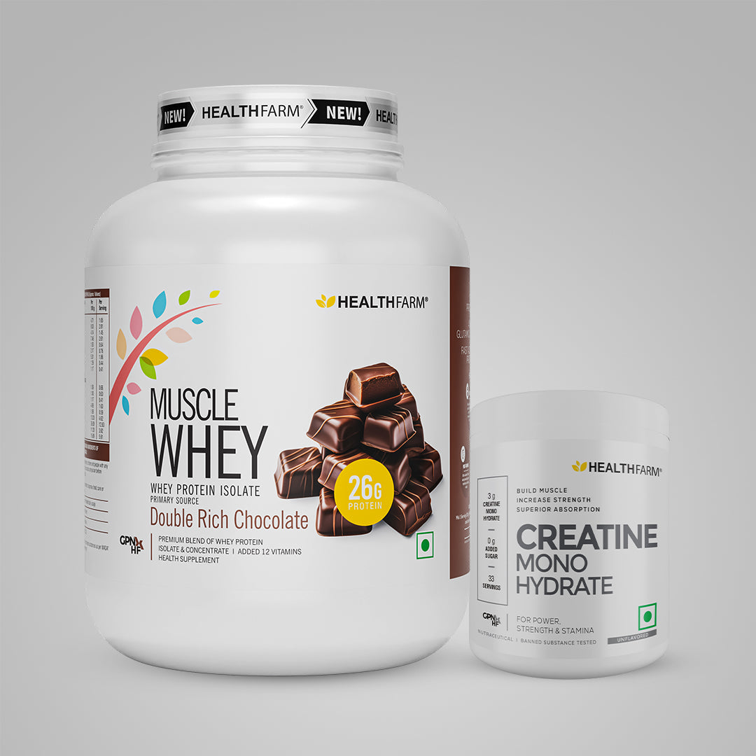 HealthFarm Muscle Whey Protein Isolate & Concentrate | Premium Blend of Whey Protein