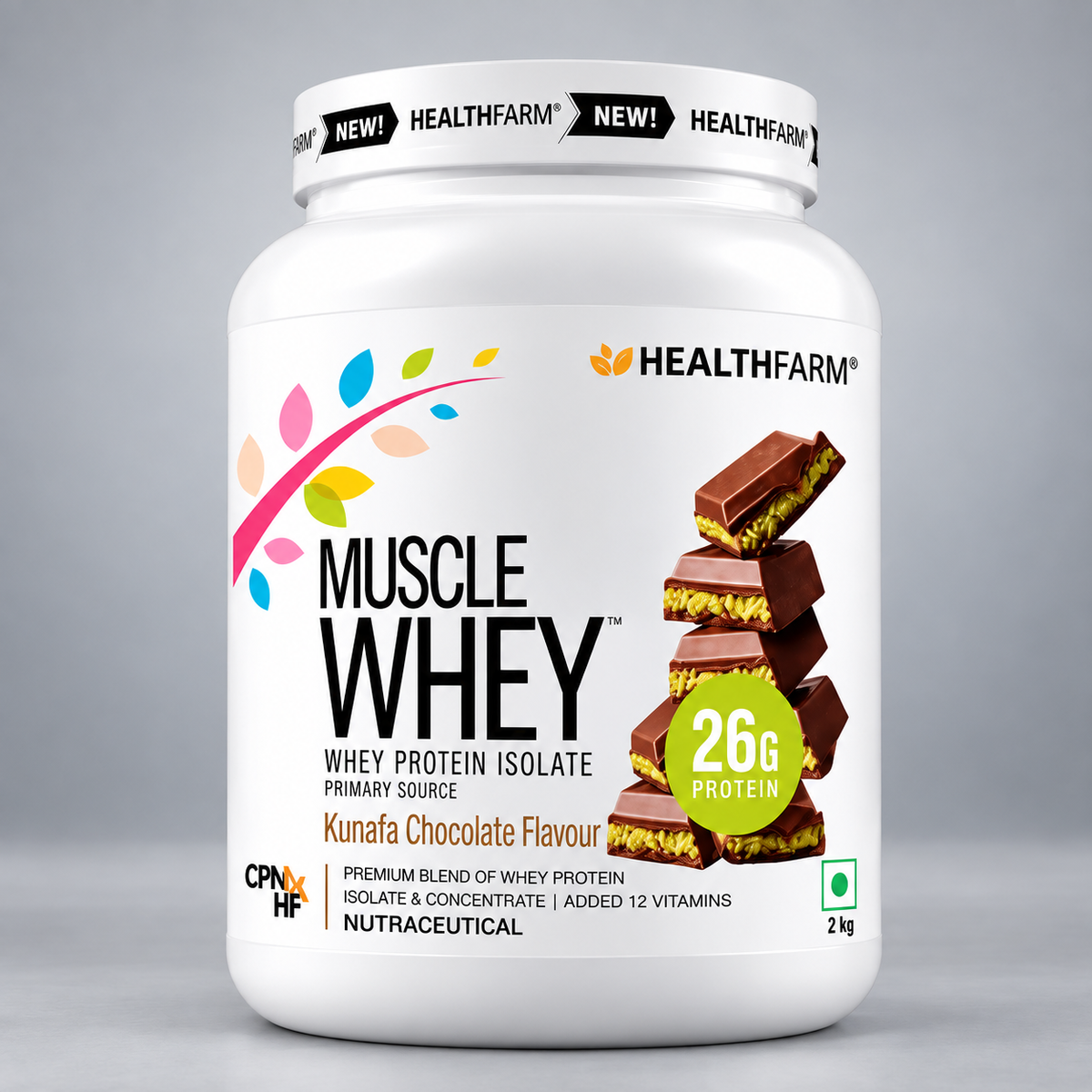 HealthFarm Muscle Whey Protein Isolate & Concentrate | Premium Blend of Whey Protein