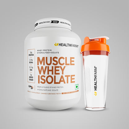 HealthFarm Muscle Whey Isolate | Premium Blend of Whey Protein Hydrolysate and Isolate