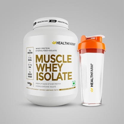 HealthFarm Muscle Whey Isolate | Premium Blend of Whey Protein Hydrolysate and Isolate