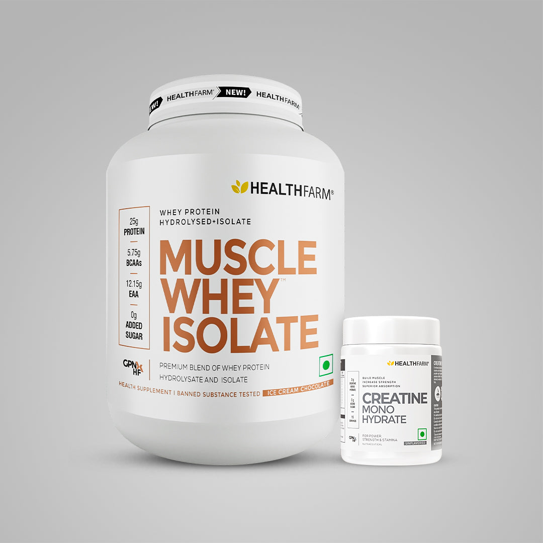 HealthFarm Muscle Whey Isolate | Premium Blend of Whey Protein Hydrolysate and Isolate