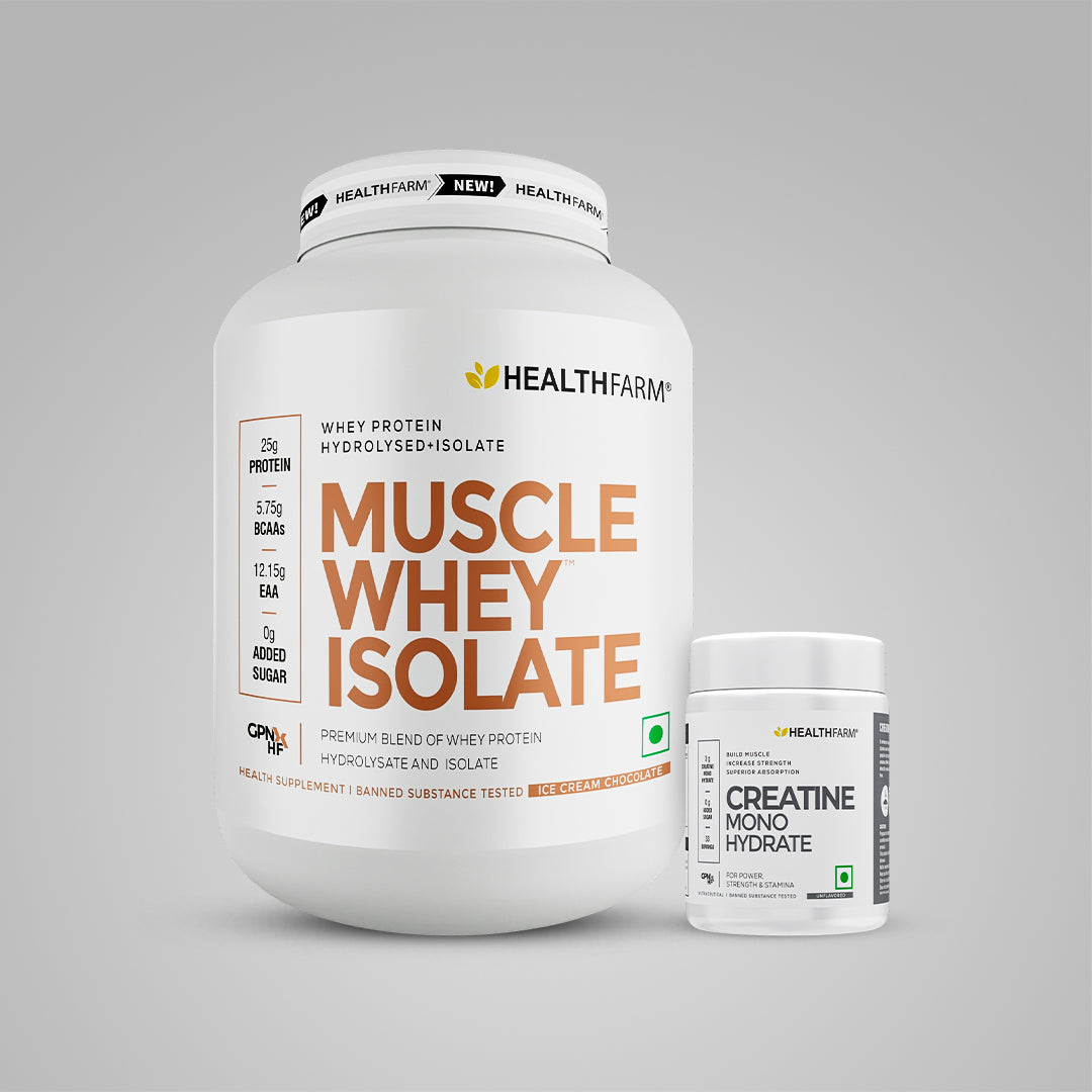 HealthFarm Muscle Whey Isolate | Premium Blend of Whey Protein Hydrolysate and Isolate