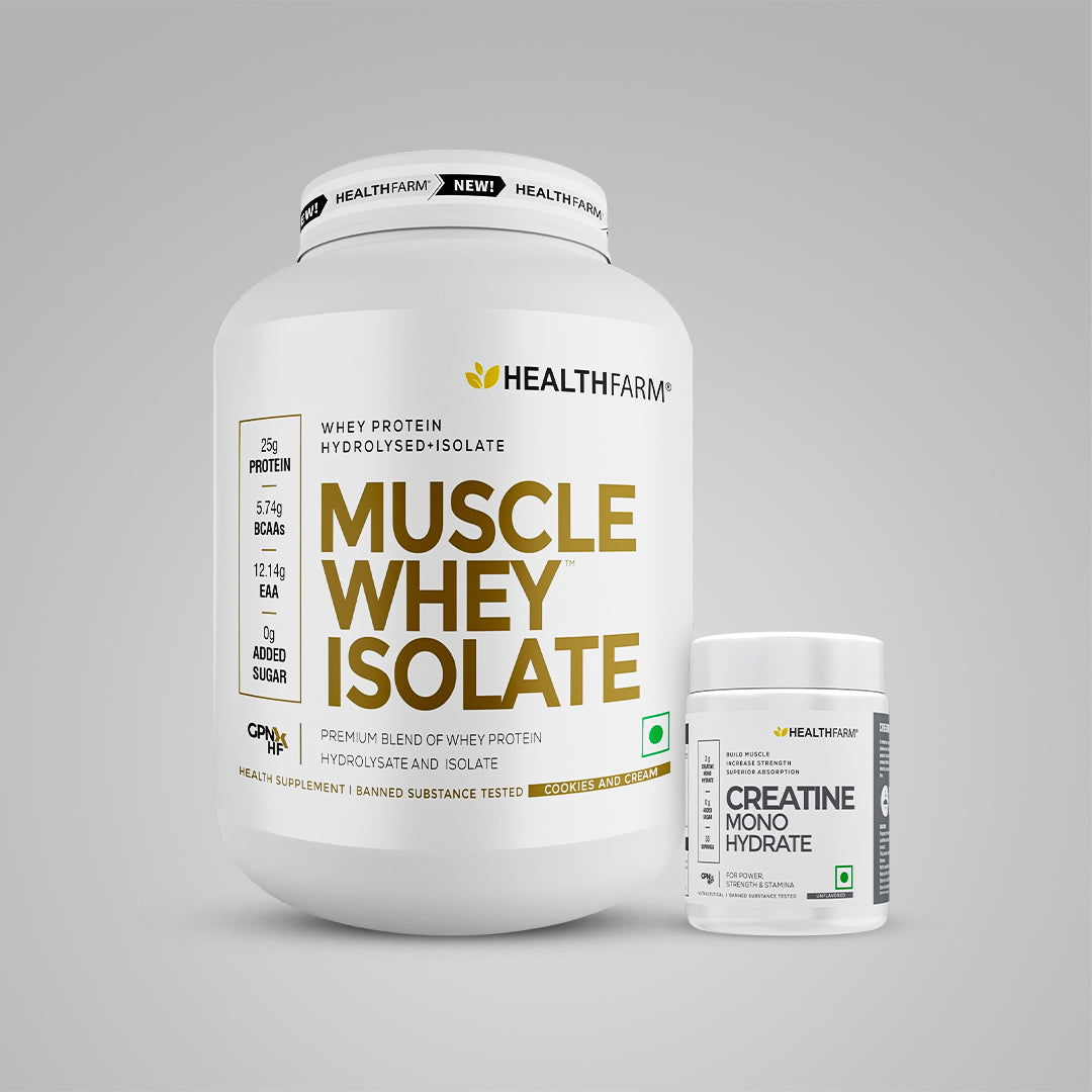 HealthFarm Muscle Whey Isolate | Premium Blend of Whey Protein Hydrolysate and Isolate