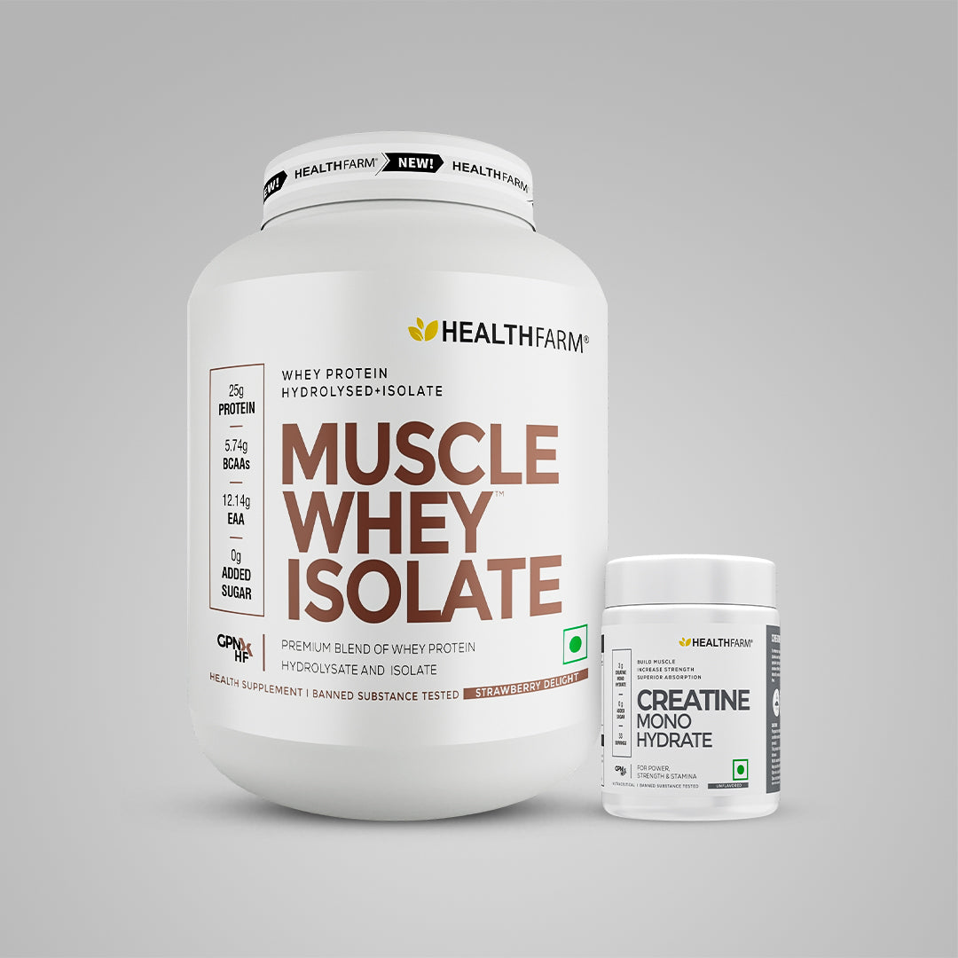 HealthFarm Muscle Whey Isolate | Premium Blend of Whey Protein Hydrolysate and Isolate