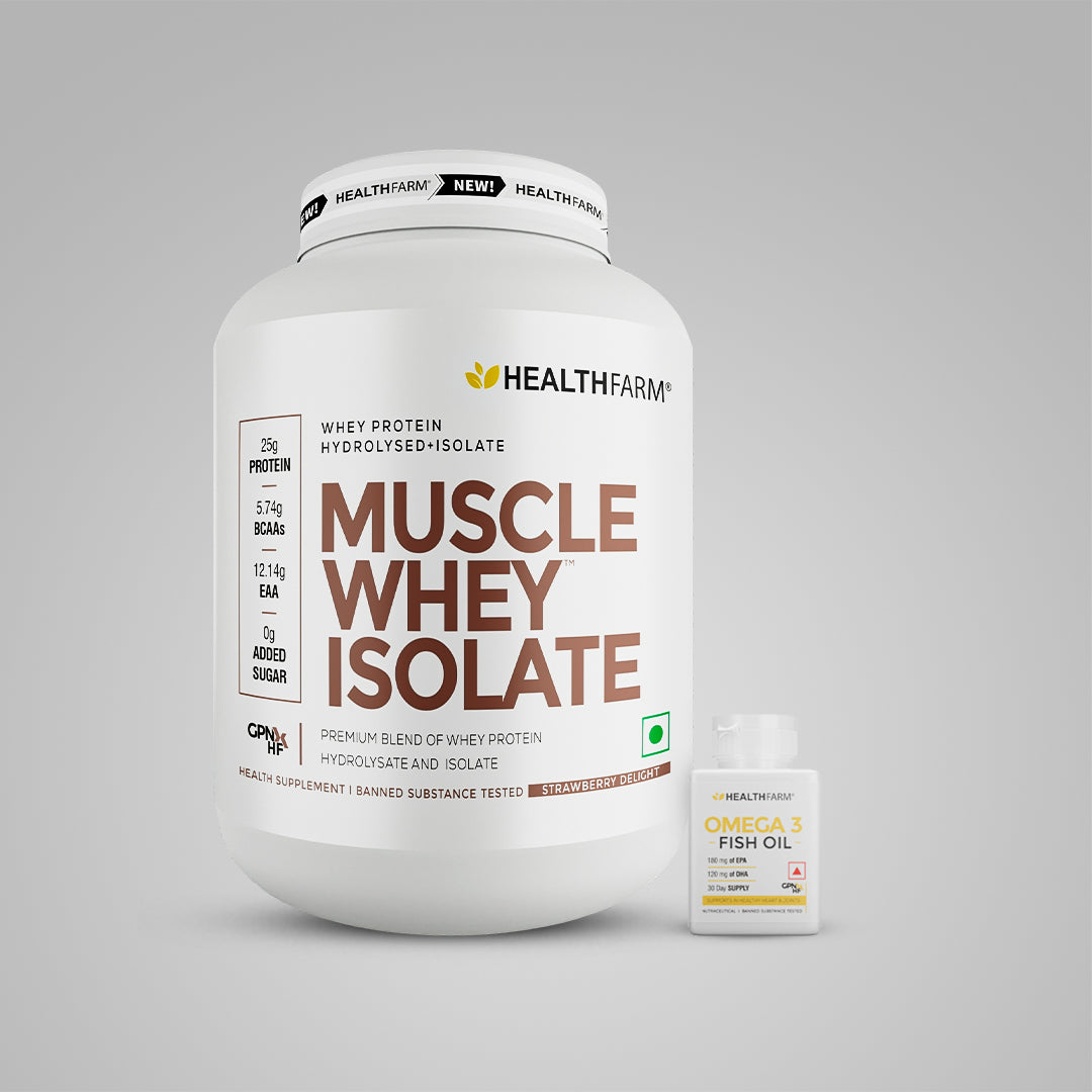 HealthFarm Muscle Whey Isolate | Premium Blend of Whey Protein Hydrolysate and Isolate