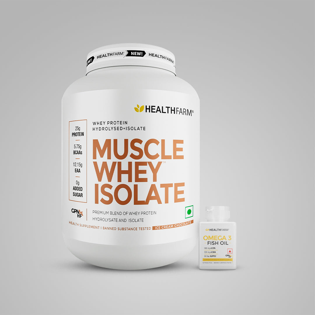 HealthFarm Muscle Whey Isolate | Premium Blend of Whey Protein Hydrolysate and Isolate