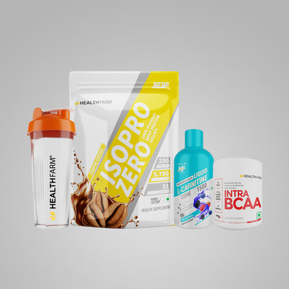 Healthfarm ISO PRO ZERO (1Kg) + L-Carnitine (1500MG) + INTRA BCAA + Free Shaker