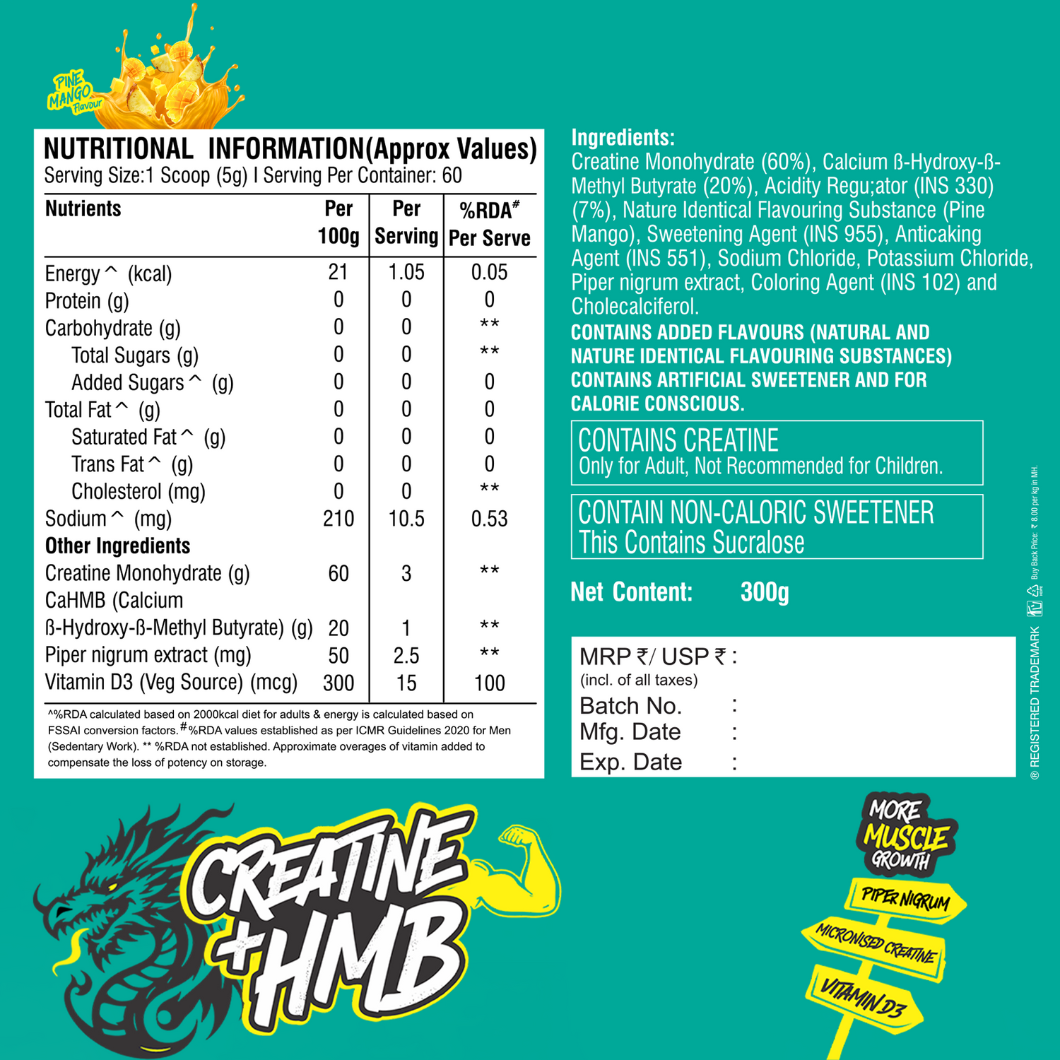 Healthfarm Creatine + HMB (300g)