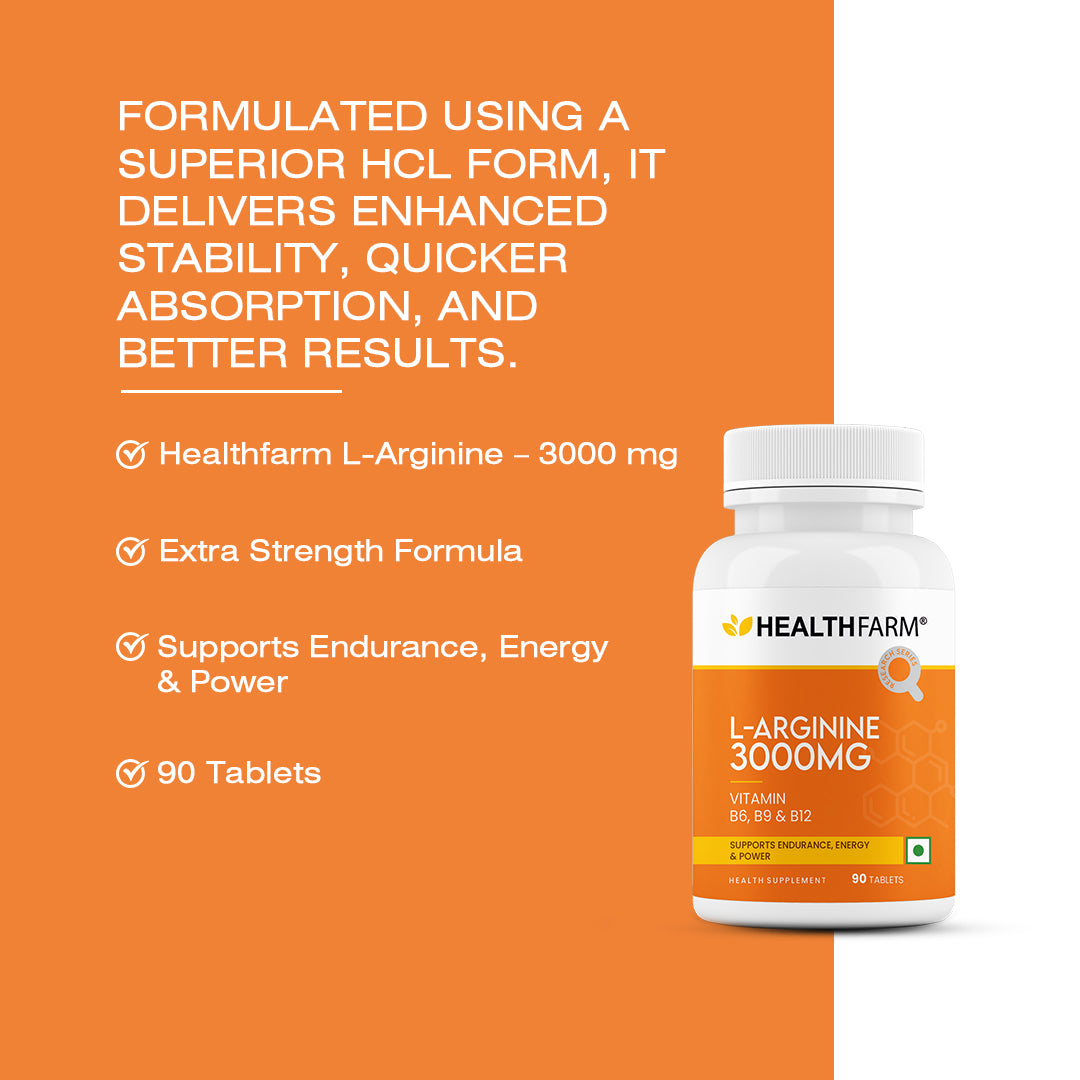 Healthfarm L-Arginine 3000mg Extra Strength – 90 Tab