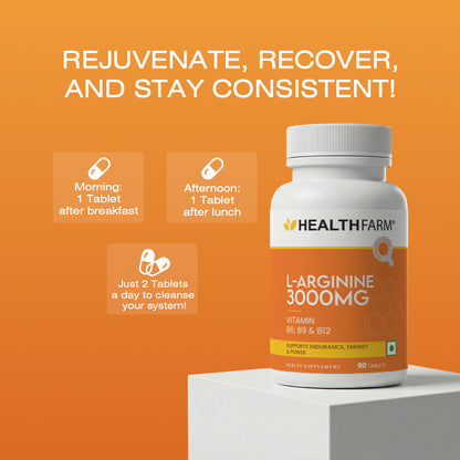 Healthfarm L-Arginine 3000mg Extra Strength – 90 Tab