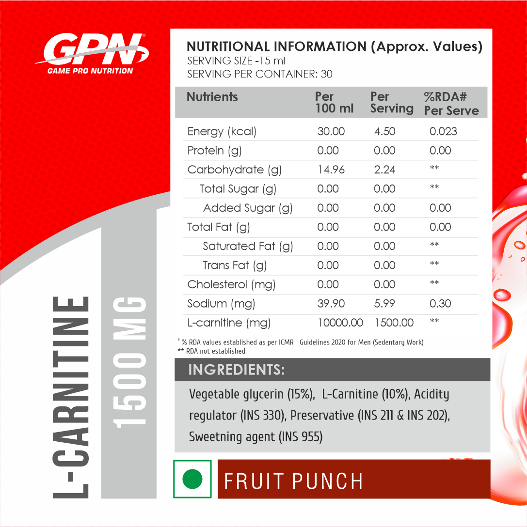 Gpn L Carnitine Liquid 1500mg,Weight Loss Drink-Convert Fat Into Energy