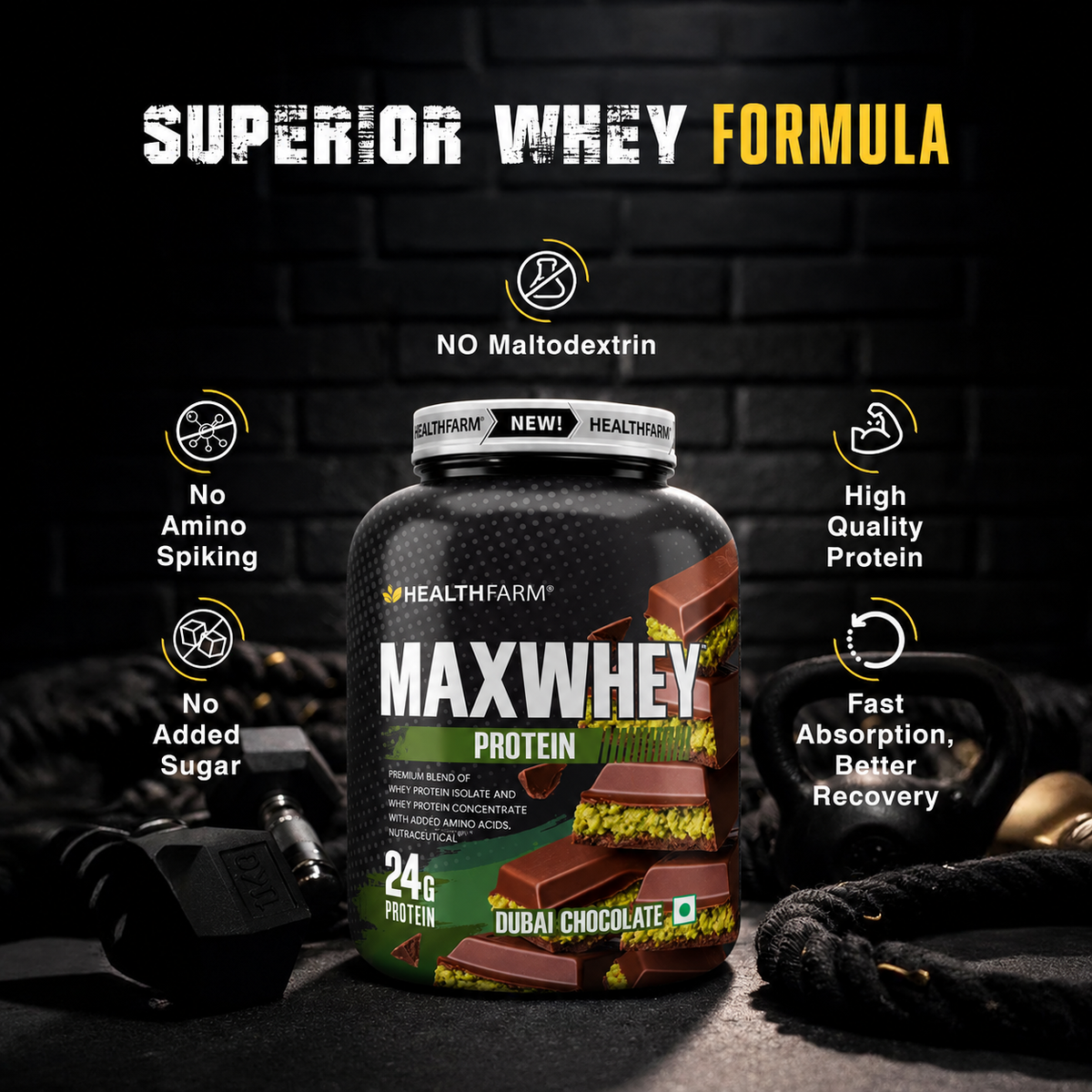 Healthfarm MaxWhey Protein | 24g Protein