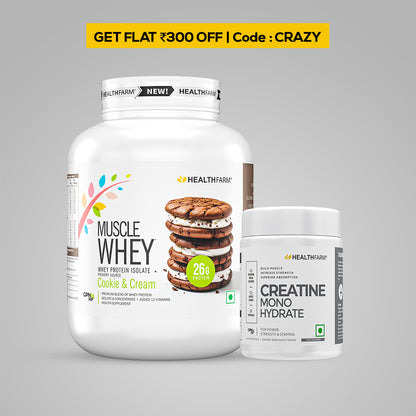 HealthFarm Muscle Whey Protein Isolate &amp; Concentrate | Premium Blend of Whey Protein