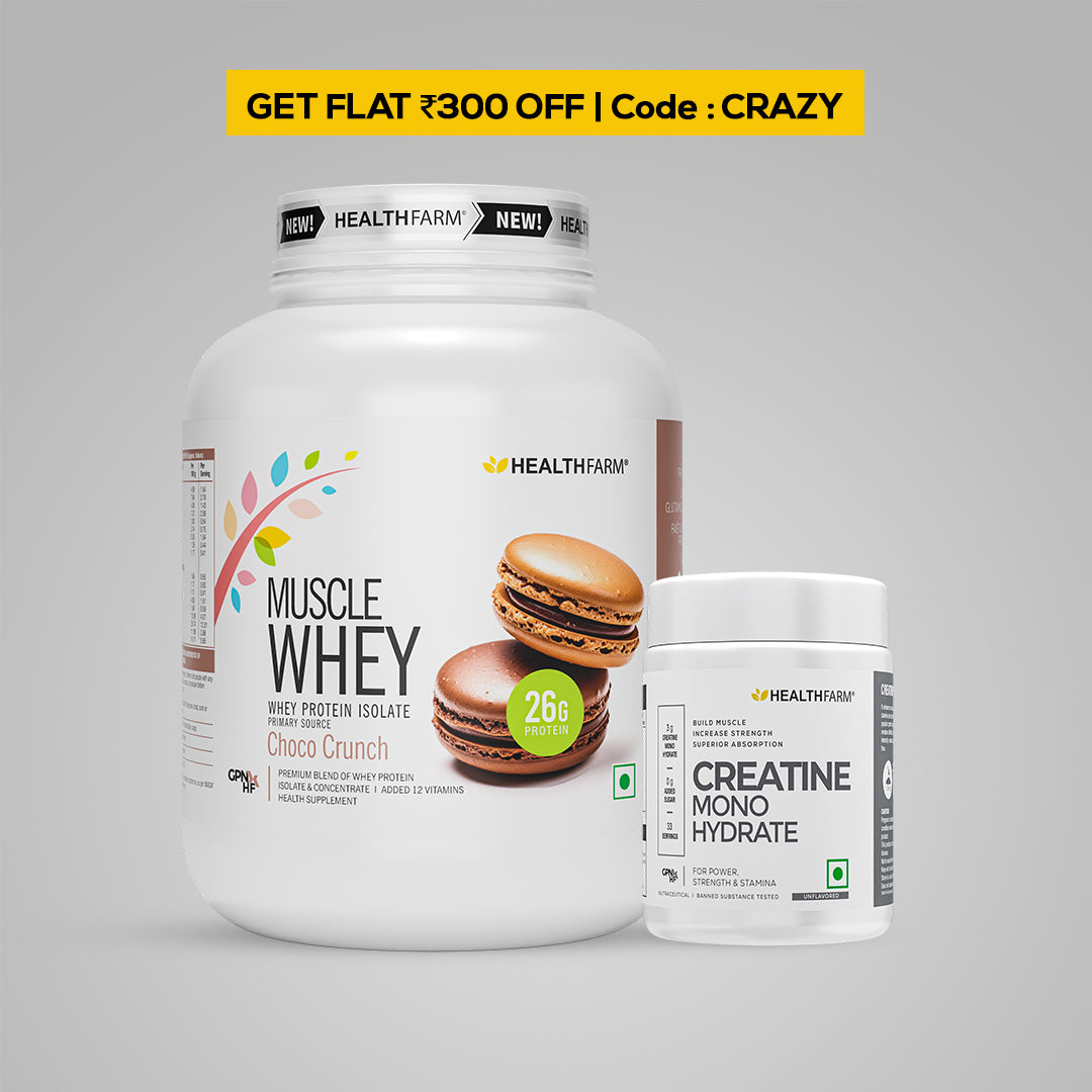 HealthFarm Muscle Whey Protein Isolate &amp; Concentrate | Premium Blend of Whey Protein