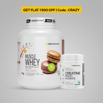 HealthFarm Muscle Whey Protein Isolate &amp; Concentrate | Premium Blend of Whey Protein