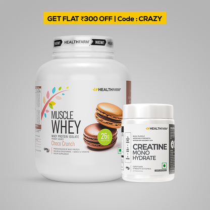 HealthFarm Muscle Whey Protein Isolate &amp; Concentrate | Premium Blend of Whey Protein