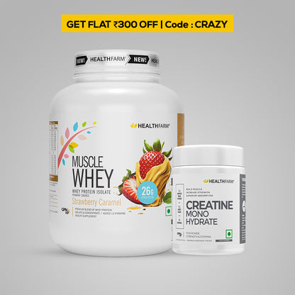 HealthFarm Muscle Whey Protein Isolate &amp; Concentrate | Premium Blend of Whey Protein