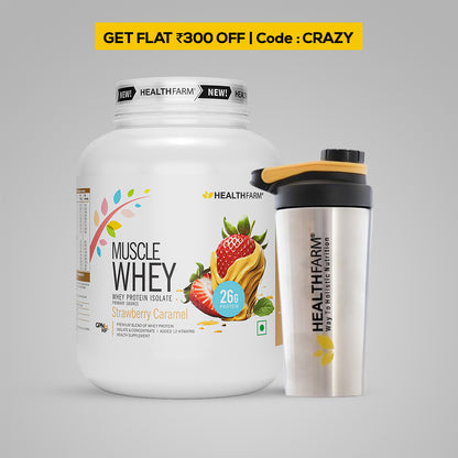 HealthFarm Muscle Whey Protein Isolate &amp; Concentrate | Premium Blend of Whey Protein