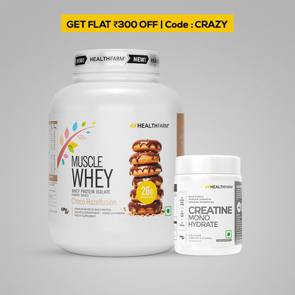 HealthFarm Muscle Whey Protein Isolate &amp; Concentrate | Premium Blend of Whey Protein