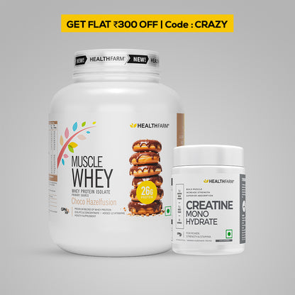 HealthFarm Muscle Whey Protein Isolate &amp; Concentrate | Premium Blend of Whey Protein