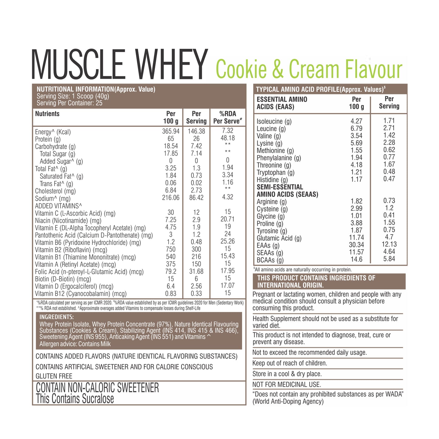HealthFarm Muscle Whey Protein Isolate & Concentrate | Premium Blend of Whey Protein
