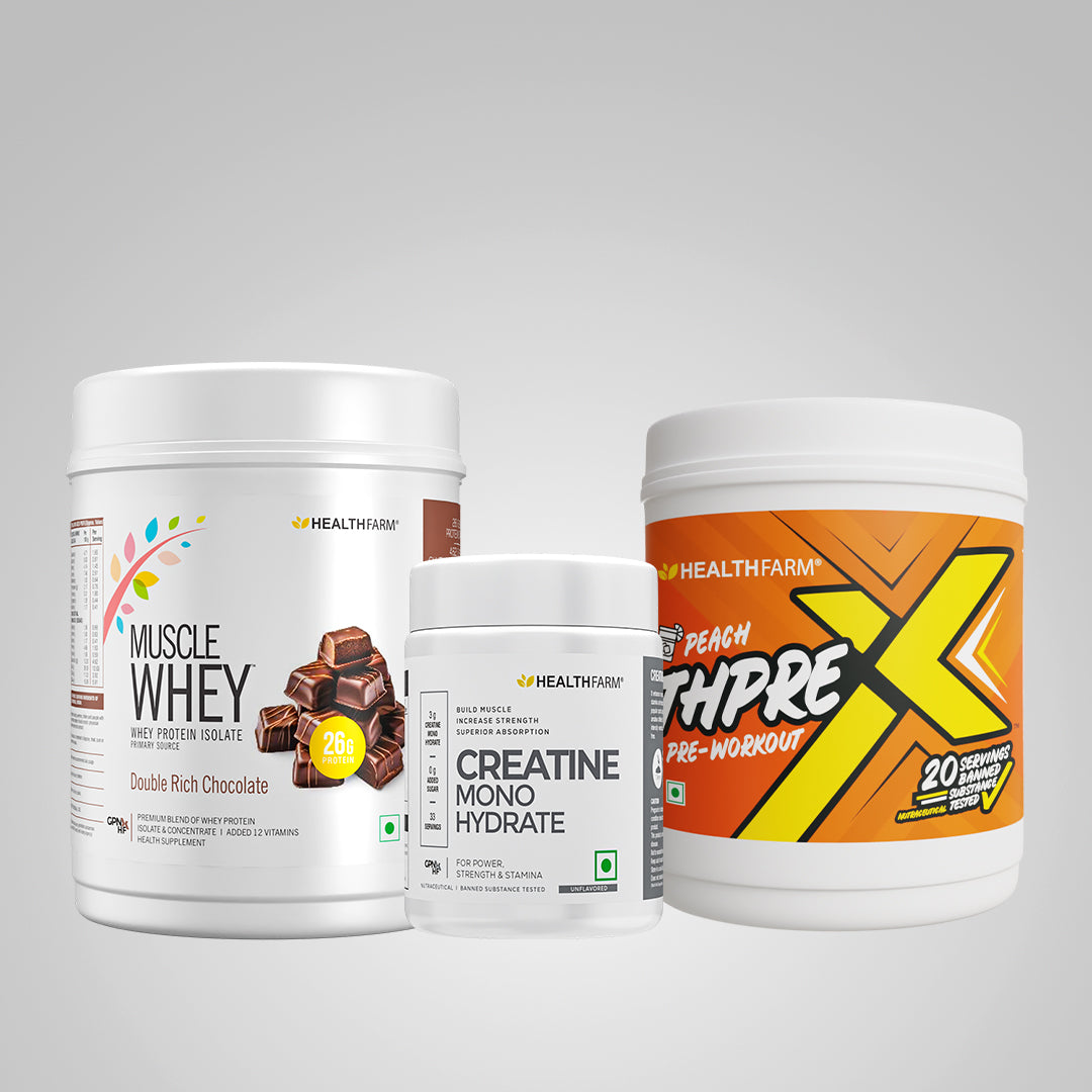 Healthfarm Muscle Whey (500g) + Thprex (250g) + Creatine (100g)