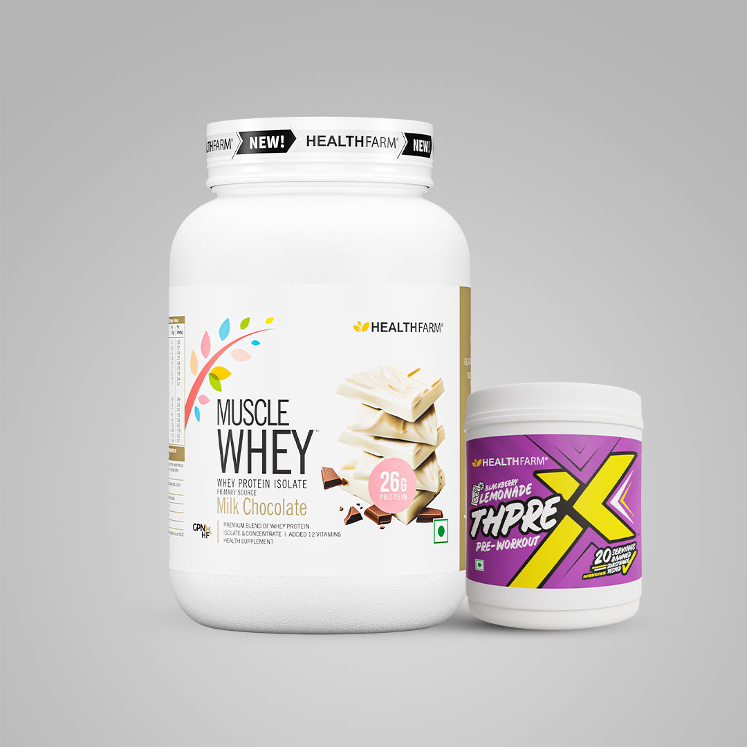 Healthfarm Muscle Whey (1KG) + ThPreX Pre Workout (20 Servings)