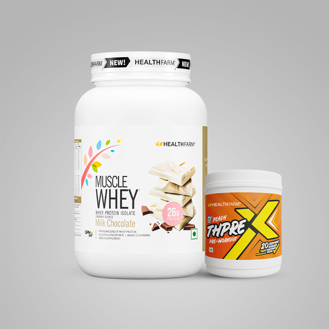 Healthfarm Muscle Whey (1KG) + ThPreX Pre Workout (20 Servings)