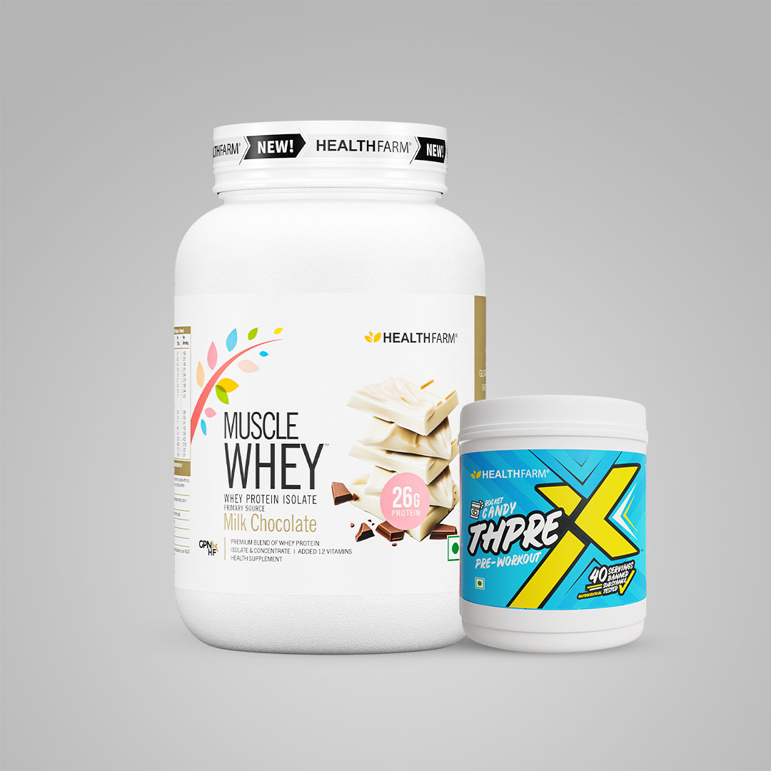 Healthfarm Muscle Whey (1Kg) + ThpreX Pre-workout (500g)