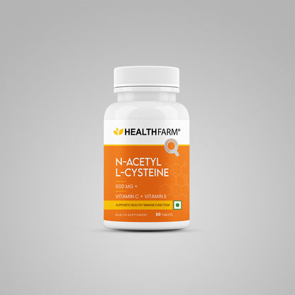 Healthfarm N-Acetyl L-Cysteine (NAC) + Vitamin C | 60 Tab  Healthfarm  Nutrition