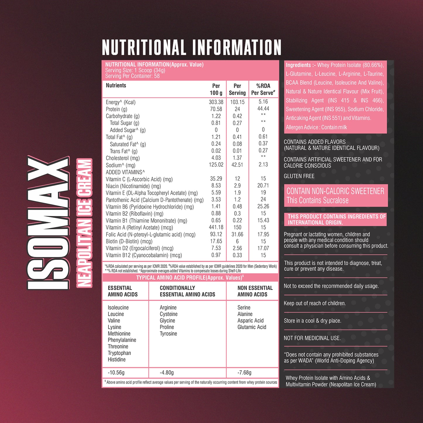 Healthfarm ISOMAX Whey Isolate – 24g Protein