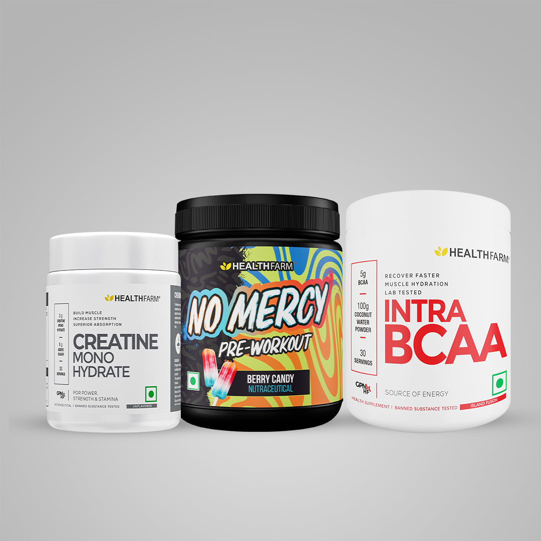 Healthfarm No Mercy + Intra BCAA + Creatine (100g)