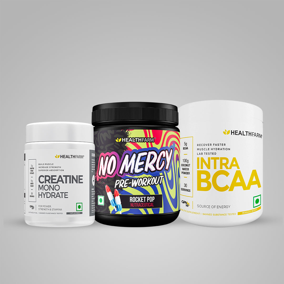 Healthfarm No Mercy + Intra BCAA + Creatine (100g)
