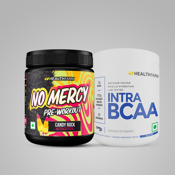Healthfarm No Mercy Pre Workout + Intra BCAA (180G) + Shaker