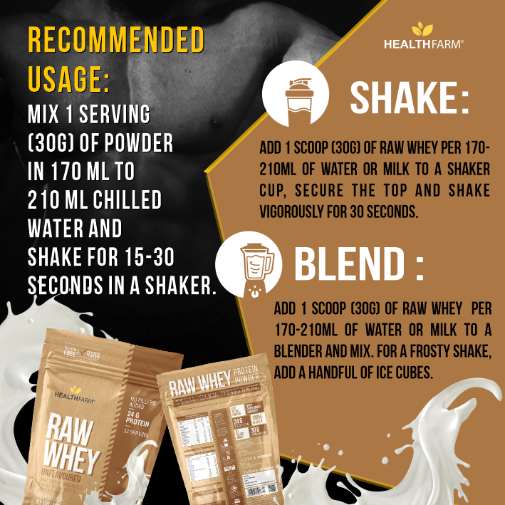 Raw Whey (Unflavoured) Whey Protein Concentrate & Isolate Protein Powder