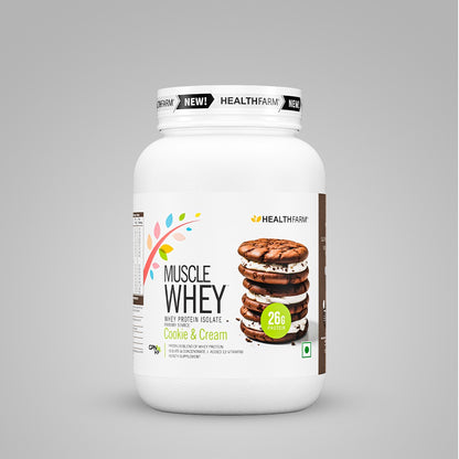 HealthFarm Muscle Whey Protein Isolate &amp; Concentrate | Premium Blend of Whey Protein