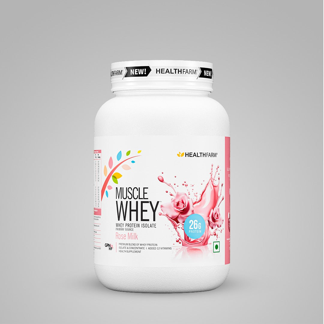 HealthFarm Muscle Whey Protein Isolate &amp; Concentrate | Premium Blend of Whey Protein